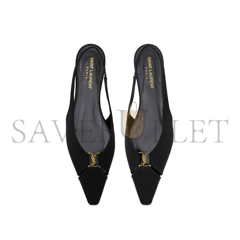 YSL BABYLONE SLINGBACK FLATS IN SATIN CREPE  8036469QNAG1000